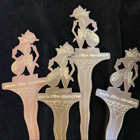 Vintage Lot of 9 60’s-80’s Swizzle Sticks from Indonesia (Jakarta & Nusa Dua) - Picture 15 of 17